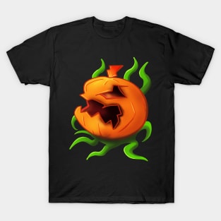 Halloween Monster Pumpkin Illustration T-Shirt